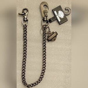 Vintage 2009 Harley-Davidson Men's Wallet Chain 24"Long Antique Nickel Finish